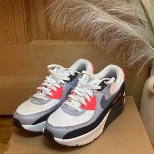Nike Air Max White, Gray, and Red Sneakers